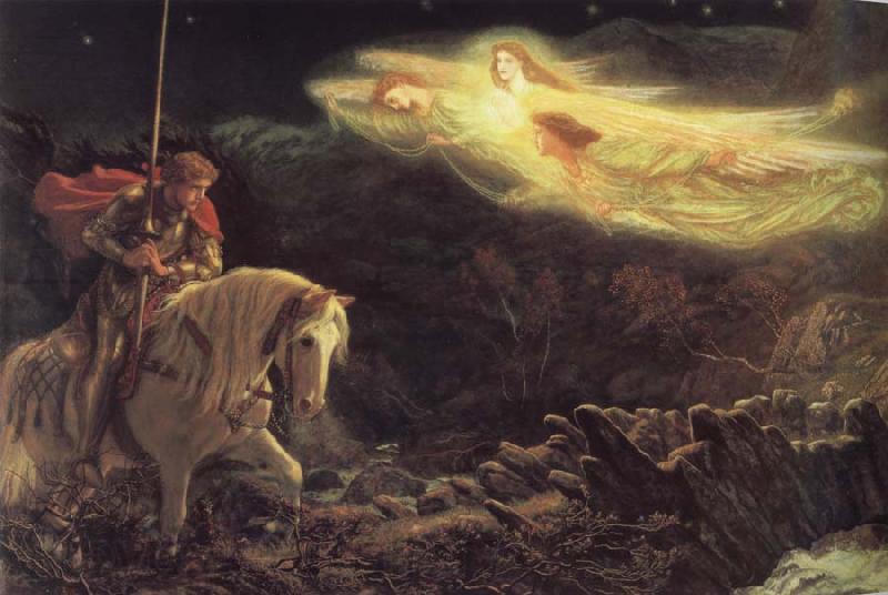 Arthur Hughes The Quest of the Holy Grail Spain oil painting art